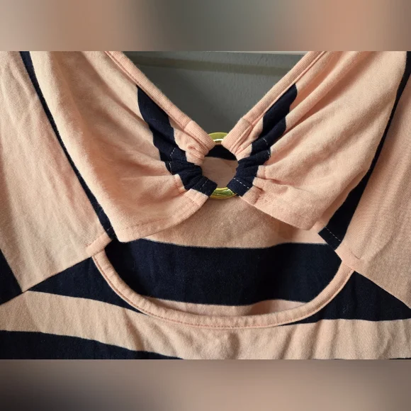 Crown & Ivy Peach/Navy ¾ Sleeve Womens Dress Size Medium - Picture 3 of 5